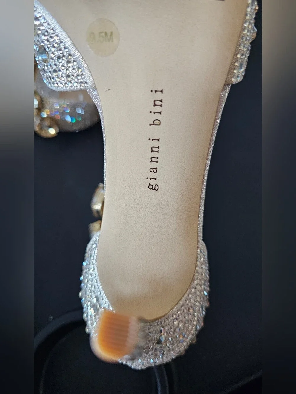 Gianni Bini Champagne Crystal High Heel Sandals Shoes Women's Size 9.5 NWOB